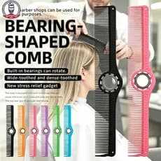 Pente De Cabelo Com Rolamento Giratório , Barbeiro Antiestático Resistente Ao Calor Dentes Duplos Para Salão De Beleza E