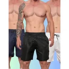 3 Short Mauricinho Tactel Bermuda Masculina Kit Short Tectel Praia Short Masculino Liso