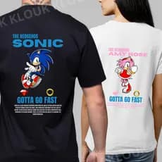 Kit Casal Sonic e Amy Rose Game Sonic Casais Trend Namorados 100% algodão Premium