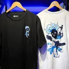 Camisa Streetwear Angel Ak-47 Thug Life 100% Algodão Frente e Costas Azul