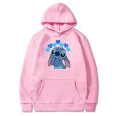 Moletom Fofo Stitch Feminino Casaco Feminino Fofo Com Bolso e Goro