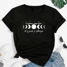 Blusa T-shirt Linda Camiseta Feminina Fases Lua Fofo Camisa