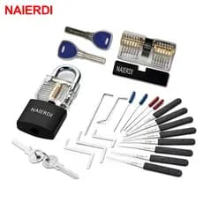 NAIERDI Prática De Trava De Conjunto Transparente De Fechadura De Cobre Visível Suprimentos Para Treinamento De Habilidades Ferramentas Manuais Hardware