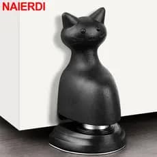Naierdi ABS Batentes de Porta Criativa em Forma de Gato Tampa Magnética Não-furo Suporte de Porta Anticolisão à prova de vento Sucção da Porta Anticolisão