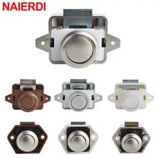NAIERDI Camper Car Push Lock 20mm/26mm RV Caravan Barco Motor De Embarcação Gaveta De Casa Fechaduras Com Botão Para Ferragens De Móveis
