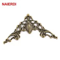 NAIERDI 30PCS Suportes De Canto Metálico Angular Bronze Dourado 40mm Capa Para Notebook Menus Móveis Com Moldura Fotográfica Protetor Decorativo
