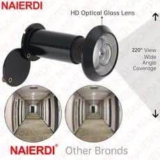 NAIERDI Olho Mágico Do Visor Da Porta De 220 Graus , Liga De Zinco 16mm Com Tampa De Privacidade Hardware De Lente De Vi