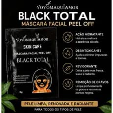 Máscara Facial Peel Off Black Total Yoyomaquiamor 8g – Remove Cravos, Limpa os Poros e Revitaliza a Pele 🖤