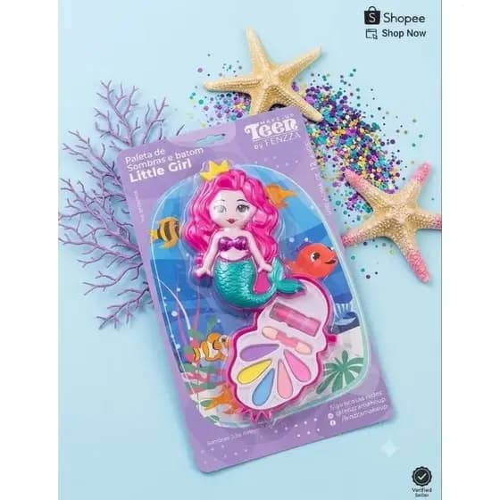 Kit Infantil Serena Little Girl – Paleta de Sombras e Batom 🌸 Kit meninas - Crianças🌸