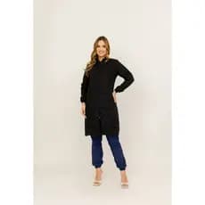 Jaleco Feminino Preto Gabardine