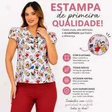 Conjunto Pijama Hospitalar/Cirúrgico Scrub Estampado- PERSONAGENS
