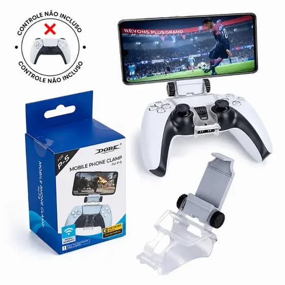Suporte De Celular P/ Controle Ps5 Dualsense Ajustável + Nf 0