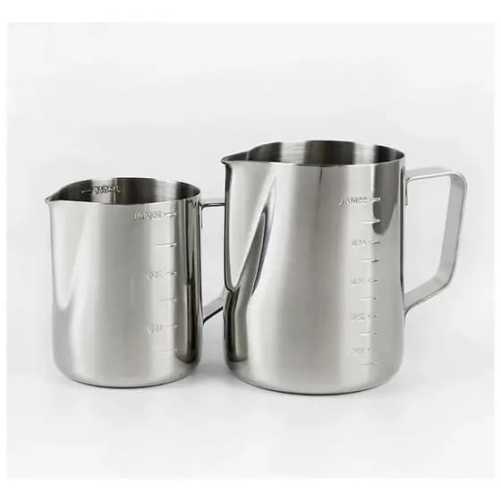 Kit 2 Leiteira Inox 350 600ml Cremeira Pitcher Barista Jarra