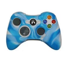 Capa de Silicone Lavável Para Controle de X-Box 360 - Azul Branco.