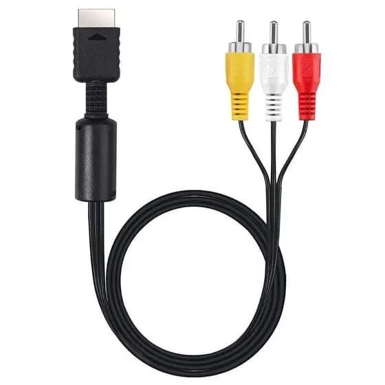 Cabo AV áudio e Vídeo RCA para PS1, PS2, PS3 Cabo com Comprimento de 1.8m