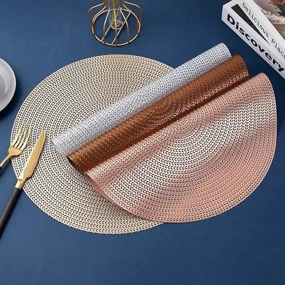 Jogo americano Kit 4 Peças Mesa Jantar Dourado Prata Rosa Bronze Vermelho 37.5cm