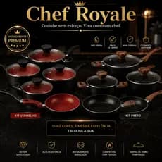 Conjunto Panelas Antiaderente 4 Peças Royale Collection™ Tampa de Vidro, Não Gruda, Fácil  Limpar