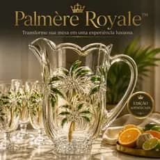 Conjunto 6 Taças Palmer de Vidro Premium Palmère Royale™ com Jarra 1,5L | Elegância e Sofisticação