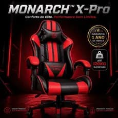 Cadeira Gamer Ergonômica MONARCH™ X-Pro Reclinável  Apoio Lombar/Cervical Ajustável Escritório Gamer