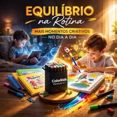Kit Livro de Colorir Infantil + 36 Canetinhas Hidrográficas Estojo Organizador | Atividade Educativa +3 Anos