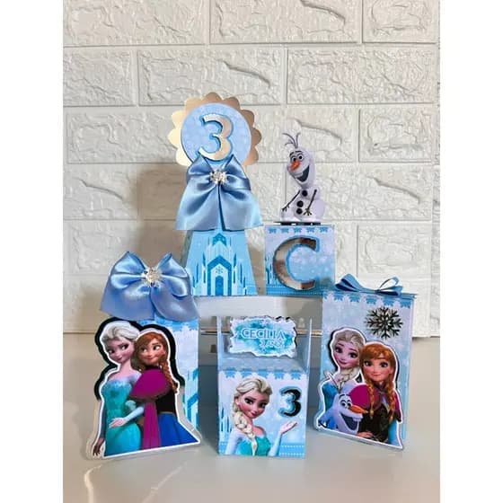 kit Personalizados Frozen Laço Azul | aniversário | Decoração Frozen | Frozen