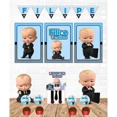 Kit Só Um Bolinho Poderoso Chefinho com caixinha personalizada