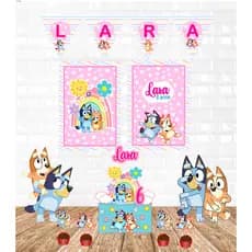 Kit Só Um Bolinho bluey e bingo Menina com caixinha personalizada