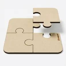 Kit 4 Descanso De Panela Modular MDF 6mm Quebra Cabeca Corte Laser Budamix