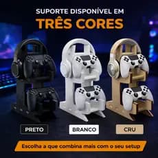 Suporte Gamer 2 Controles e Headset Mesa Organizador PS5 PS4 Xbox Switch