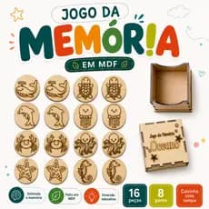 Jogo da Memória Infantil Animais Marinhos MDF 16 Peças Com Caixa Educativo Didático Oceano