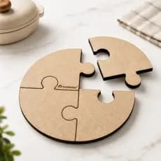 Kit 4 Descanso De Panela Modular Quebra-Cabeça MDF Corte Laser Budamix