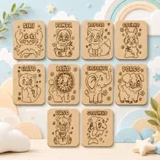 Brinquedo Educativo Infantil MDF Budamix Quebra Cabeça de Animais Coordenação Motora