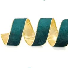 FITA LARGA ARAMADA VERDE VELUDO 914CM 63MM NATAL DECORAÇÃO PRESENTE ÁRVORE 1694011