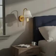 Luminária de Parede Arandela Slim Cúpula Injetada Escritório Abajur de Cabeceira Quarto Recepção