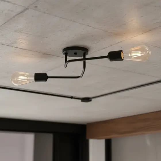 Luminária de Teto Sputnik 2 Braços Plafon Sobrepor Aranha Moderno