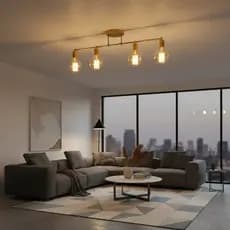 Lustre Luminária de Teto Moderna  Plafon Trilho 4 Spot com Porta Soquetes.