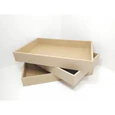 3 unidades de bandejas 35x25x6,5 servir café cesta presente artesanal mdf cru 6mm externa