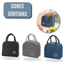 Bolsa Térmica Lancheira para Marmita com Bolso Lateral - (Cores Sortidas)