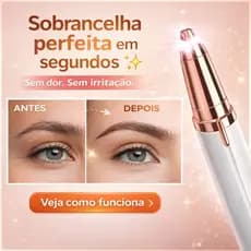 Caneta Depiladora Sobrancelha Elétrica Recarregável USB Indolor com Luz LED Portátil Feminina