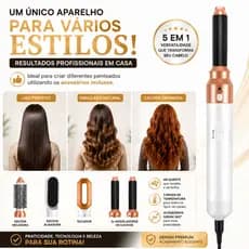 Escova Secadora 5 em 1 110V Ar Quente Modeladora Alisadora Secador Cachos 1000W Profissional Premium