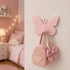 Gancho de Parede Borboleta Autocolante 3M Organizador Decorativo para Bolsa Toalha Chaves Quarto Infantil Feminino