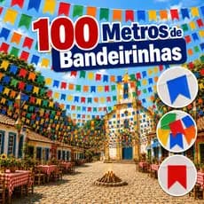 Kit Bandeirinha Festa Junina Colorida De Plástico 10/50/100 Metros
