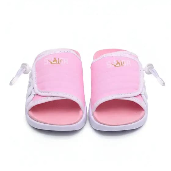 Chinelo Sandália Infantil Criança Menina Rosa/Branco Slide Assuna 2.0 - Confortável e Leve