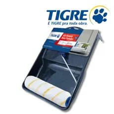 Kit Pintura Parede 3 Peças Rolo 23cm Antirrespingo/Antigota com Suporte e Bandeja Tigre Kit 3 Pçs