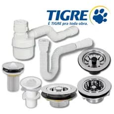 Kit Sifão Tigre Sanfonado Ajustável+Válvulas 7/8'-1.1/2'-3.1/2 Válvula Pia/Cozinha/Tanque/Lavatorio