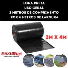 Lona Preta Plástica 2 Metros por 4 Metros de Largura Lonax Para Pintura e Uso Geral Lona Prastica