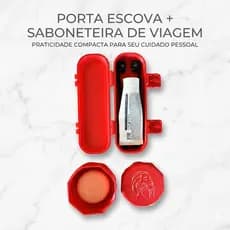 Porta Escova de Dente Viagem + Porta Sabonete Para Natura Todo Dia Portátil Kit Higiene Compacto Camping Academia