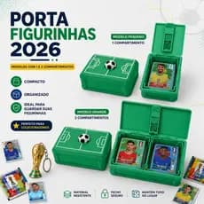 Caixa Organizadora para Figurinhas Futebol + Porta Cards | Álbum Copa e Cards Colecionáveis