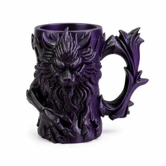 Porta Lata Monster 473ml com Alça Caneca Lobo Dark Fantasy para Bebidas e Decoração