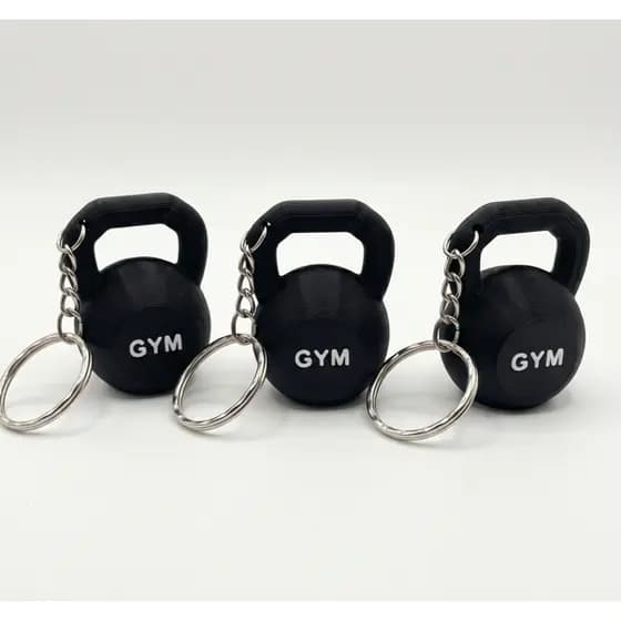 Kit Chaveiros Gym - Kettlebell GYM, 20KG Rosa, Anilha 20kg e Haltere Rosa